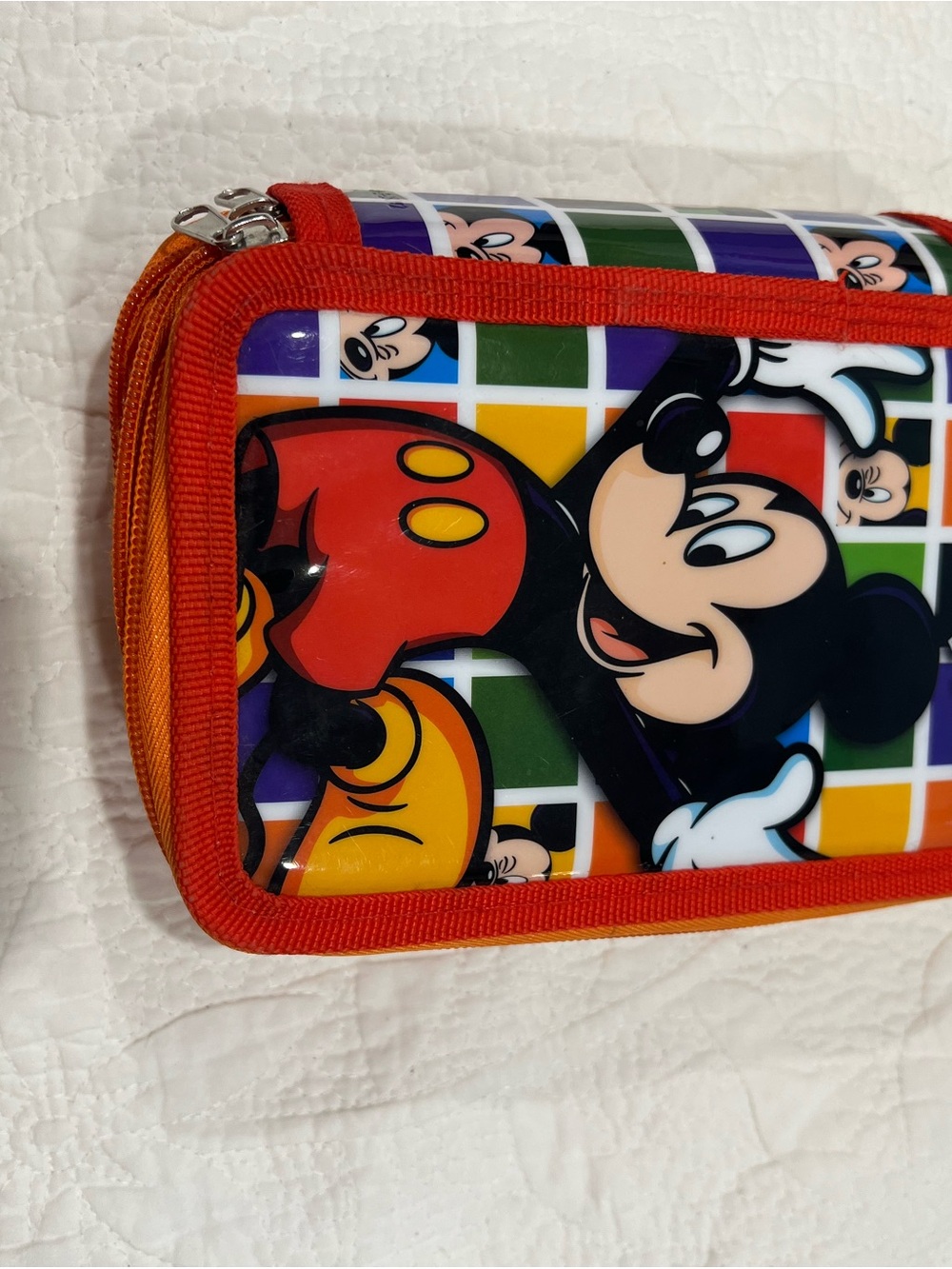 Disney Mickey Mouse Red Yellow Blue Kids Pencil Case